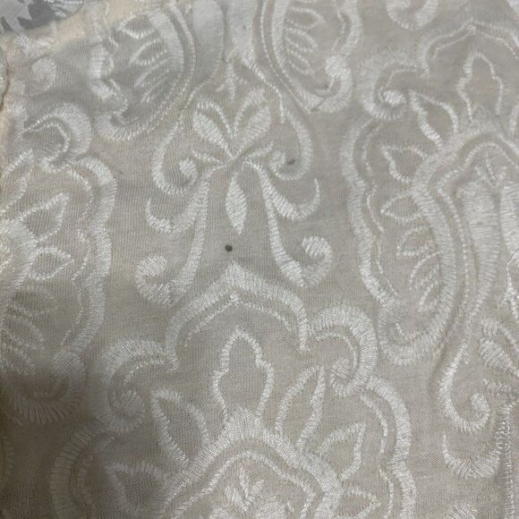 j crew womens solid ivory Crew Neck embroidered long sleeve top small - Picture 5 of 5